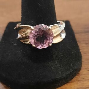 QVC Vintage 3.15ct Amethyst Fancy Band Ring 10